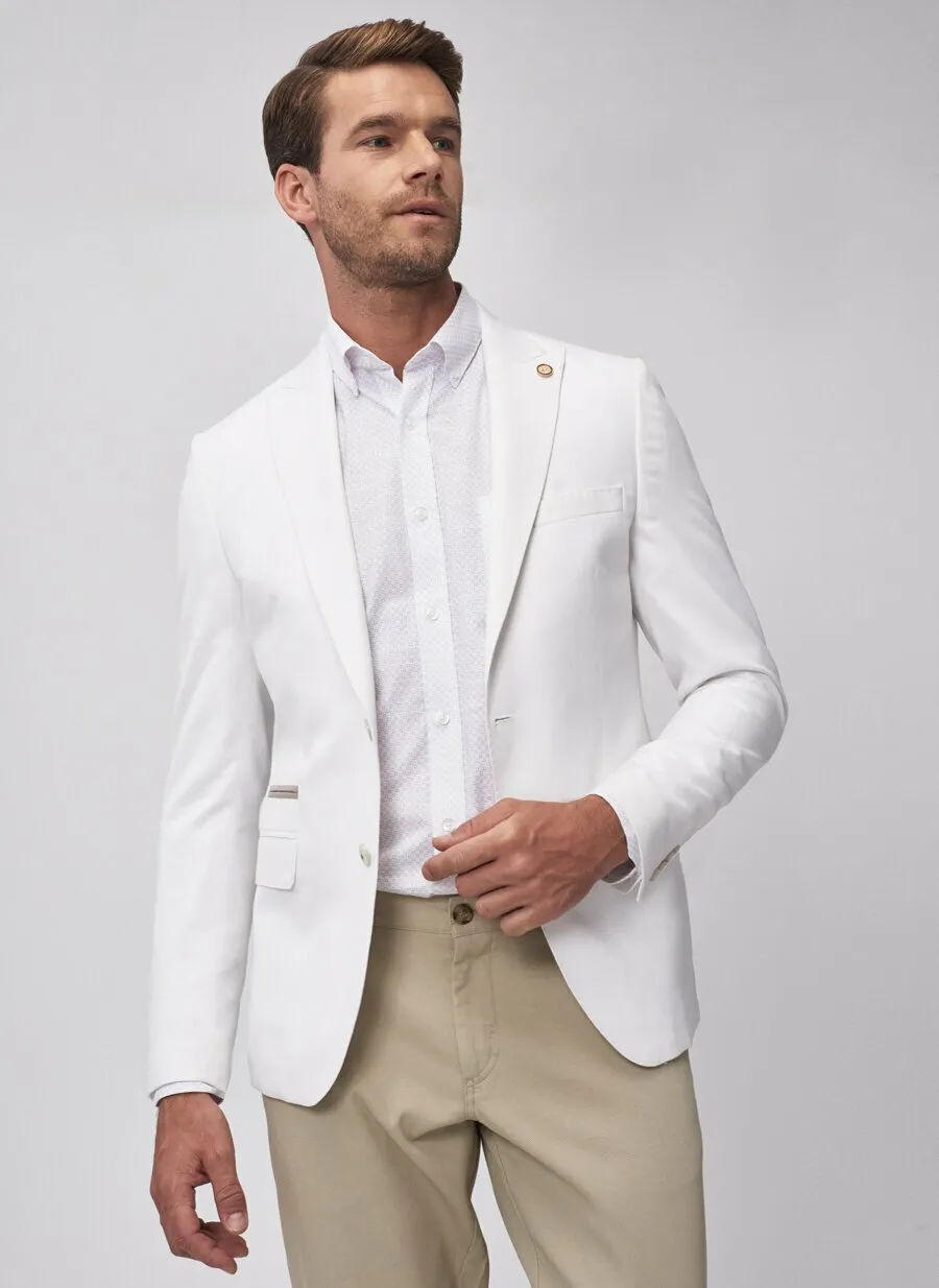 16841 White Slim Fit Jacket