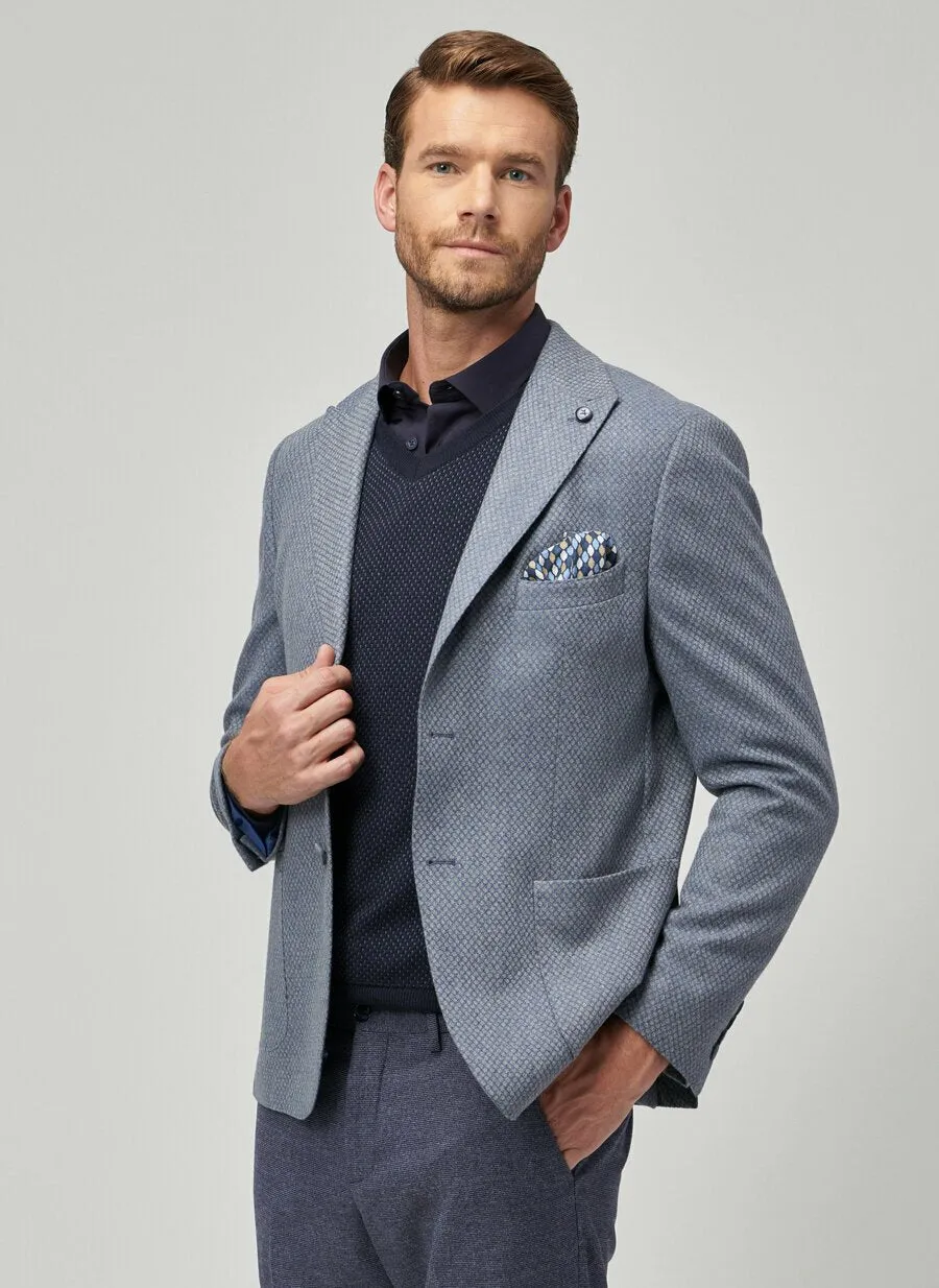 16854 Blue-Grey Slim Fit Jacket