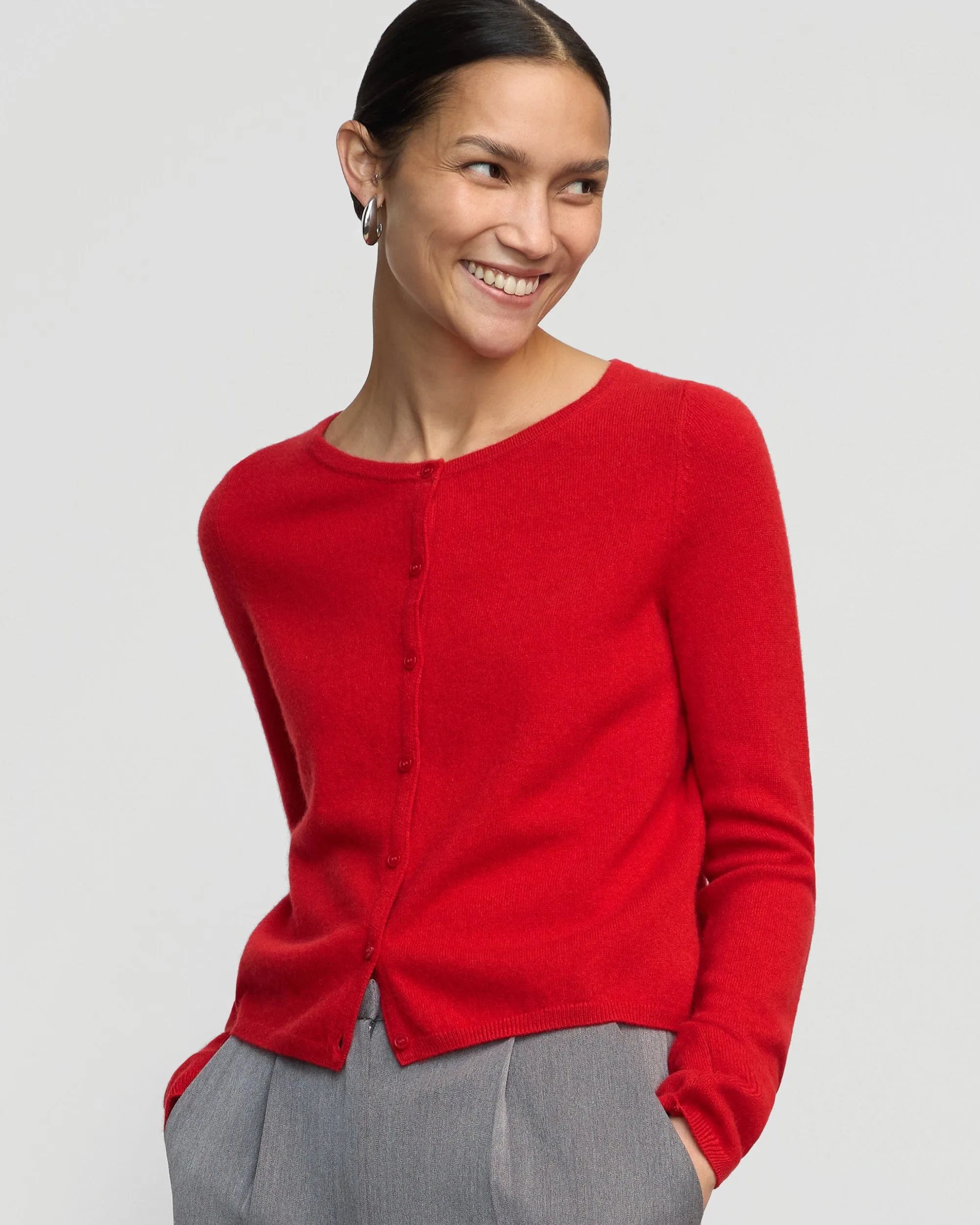 Emme Cashmere Button Cardigan
