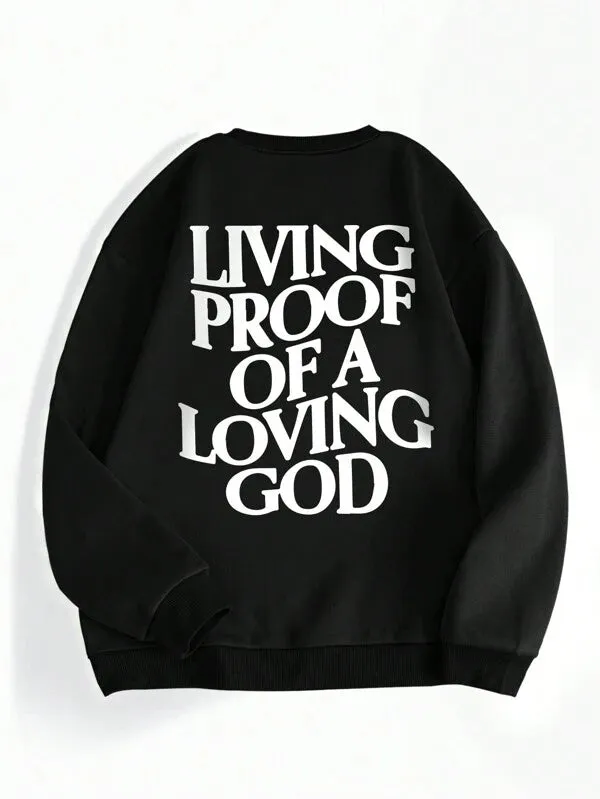 Men Plus Slogan Graphic Drop Shoulder Sweatshirt